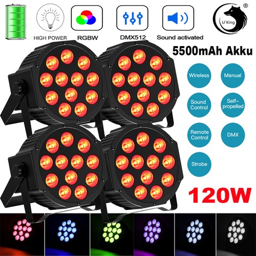 120w akku 12led par licht - 4x,